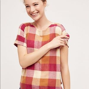 Anthropologie Posy Plaid Top